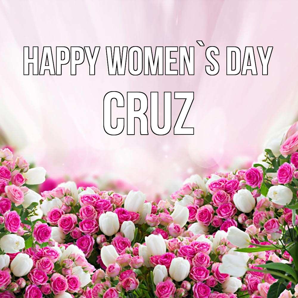 Greetings card с именем, Cruz happy women`s day под снегом Greetings with text for free download 